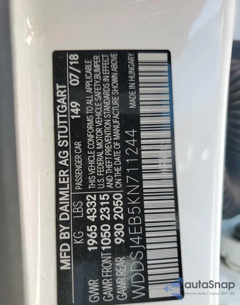 2019 Mercedes-Benz Cla 250 из США, поврежденный, VIN WDDSJ4EB5KN711244